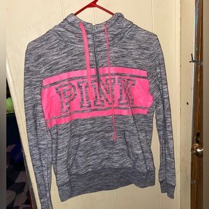 PINK and grey half hoodie